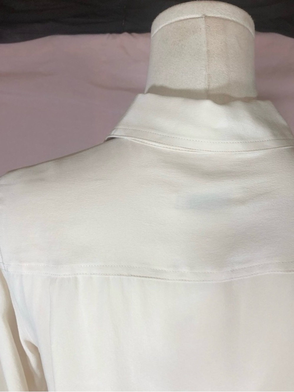 NWOT Equipment 100% Silk Cream Ivory Long-Sleeve Button-Front Collared Shirt - Picture 10 of 14